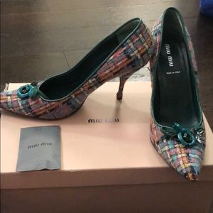 Miu Miu multicolored tweed heels